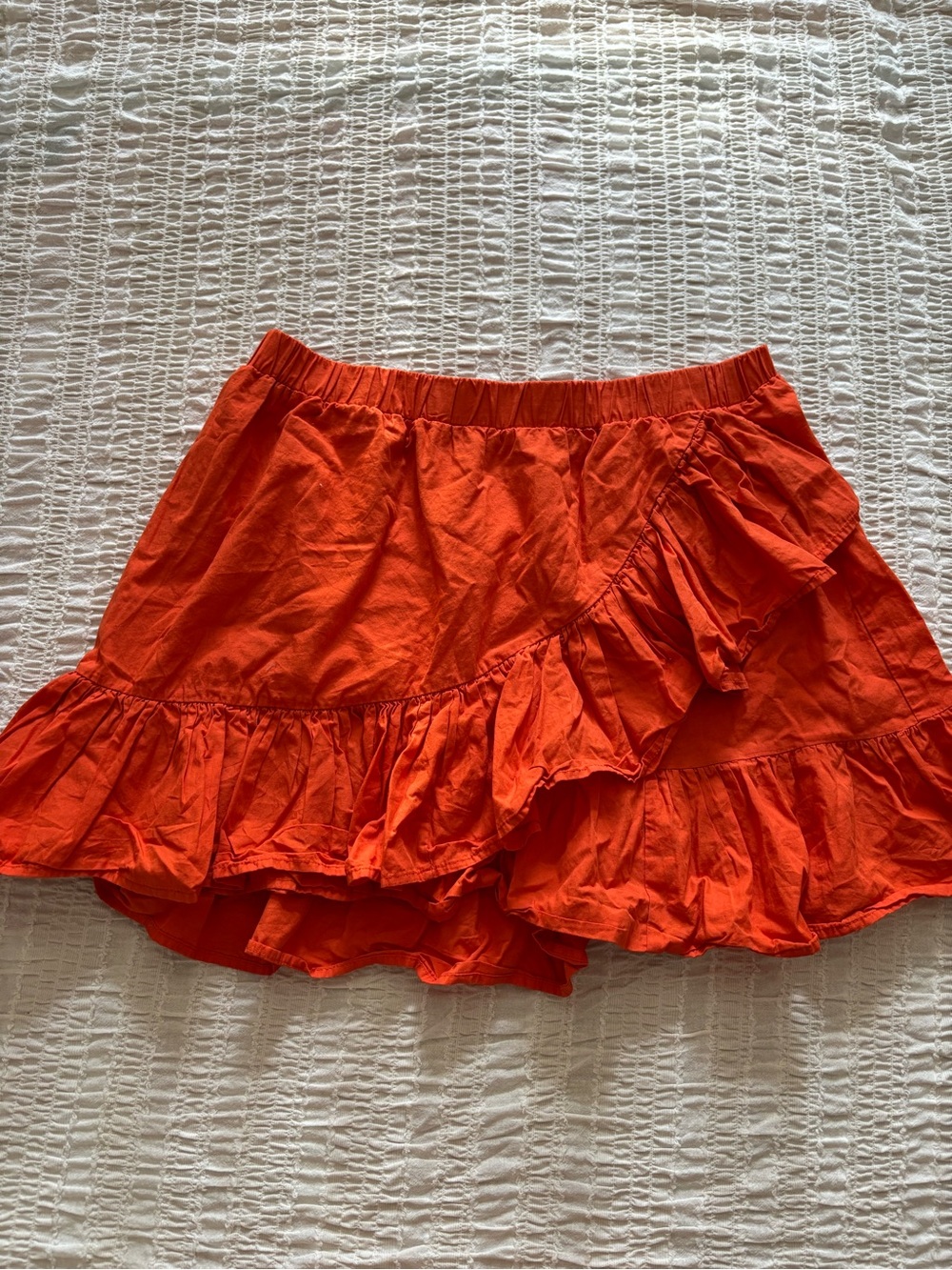 ASOS Bright Orange Ruffle Mini Skirt